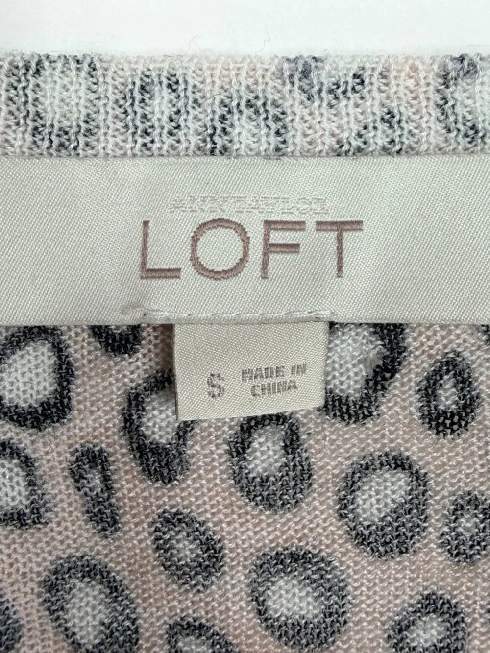 2/$30 LOFT Leopard Print Crew Neck Cardigan Small #A3140